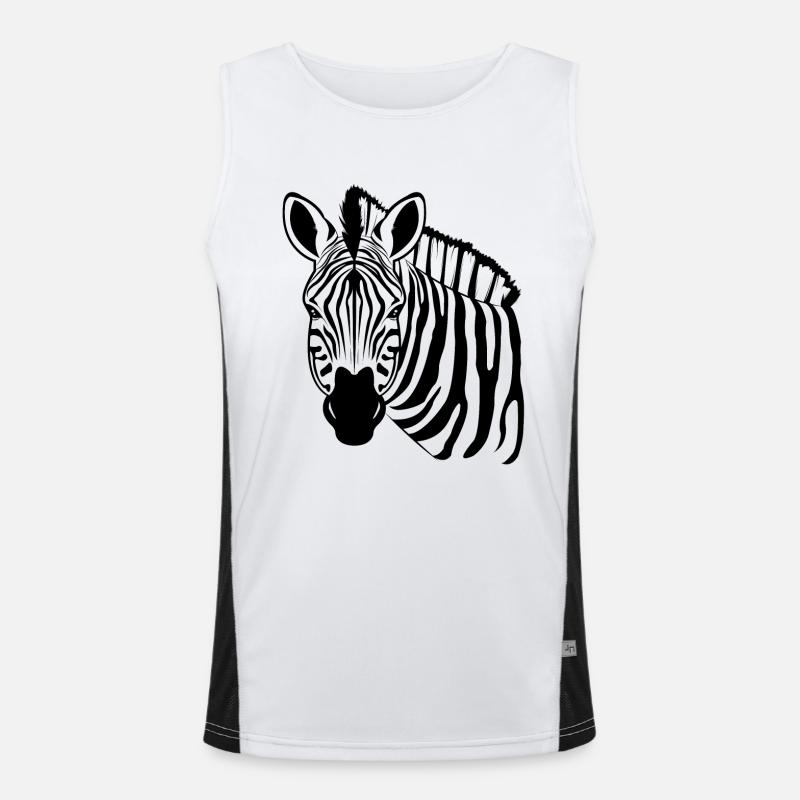 Zebra Funktionelles Kontrast-Tank Top für Männer 