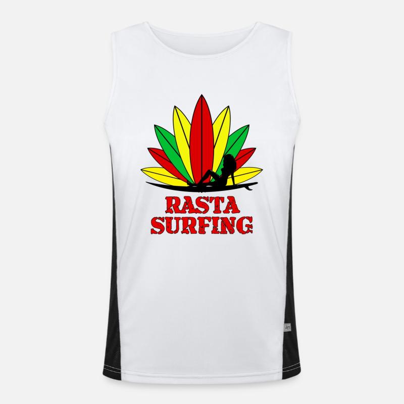 rasta surf Canotta sportiva da uomo in contrasto cromatico 