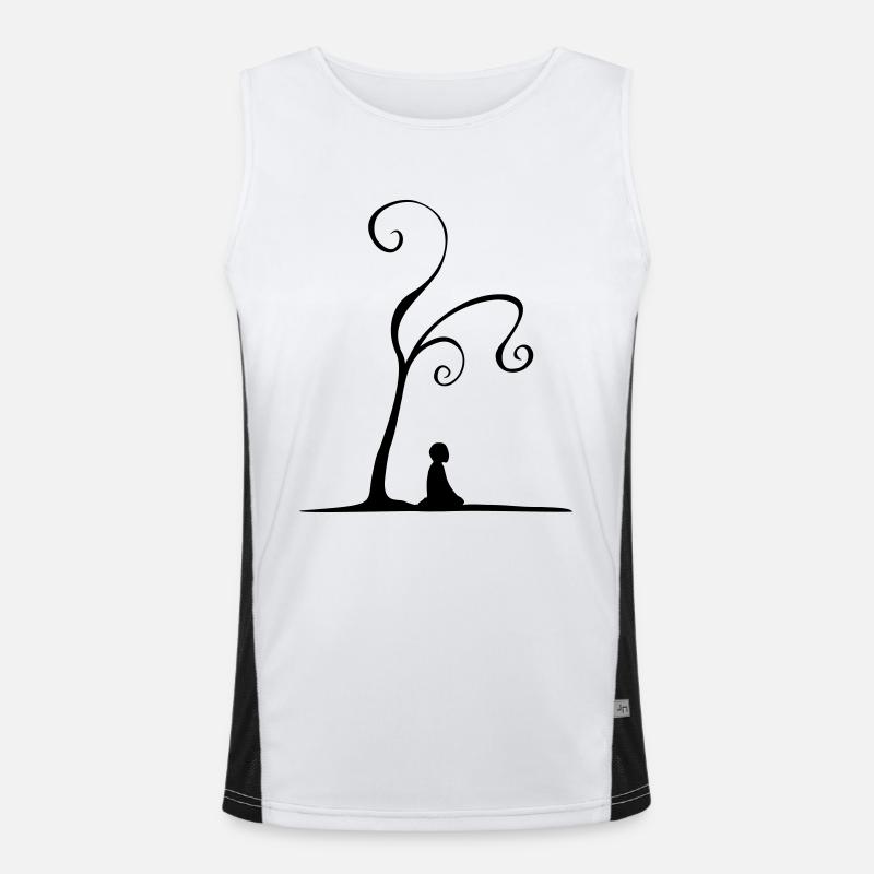 Meditation unter Baum Funktionelles Kontrast-Tank Top für Männer 