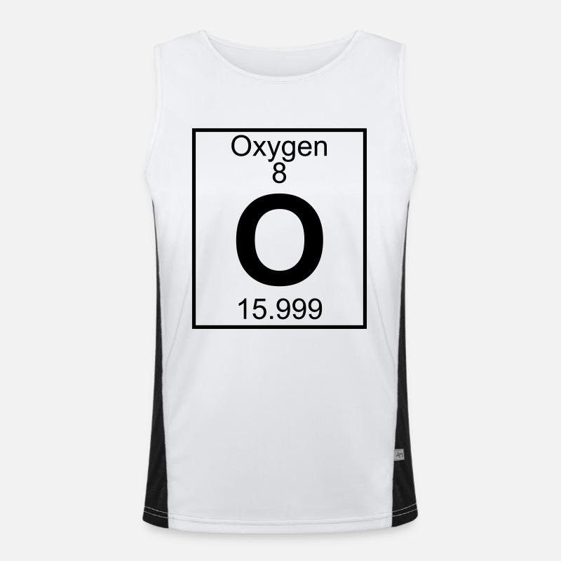 Oxygen (O) (element 8) - Men's Functional Contrast Tank Top  - white/black