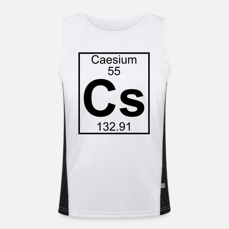 Caesium (Cs) (element 55) - Men's Functional Contrast Tank Top  - white/black
