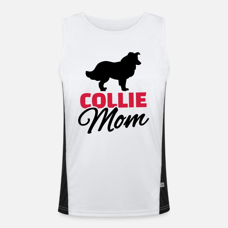 Collie Mom - Men's Functional Contrast Tank Top - white/black