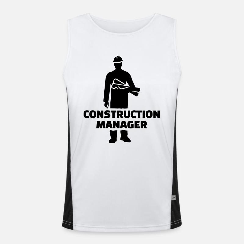 Construction manager - Men's Functional Contrast Tank Top  - white/black