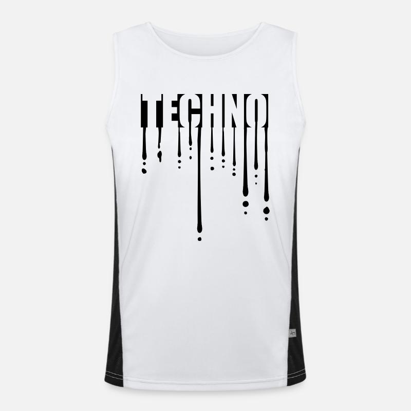 Drops Logo Techno - Men's Functional Contrast Tank Top  - white/black