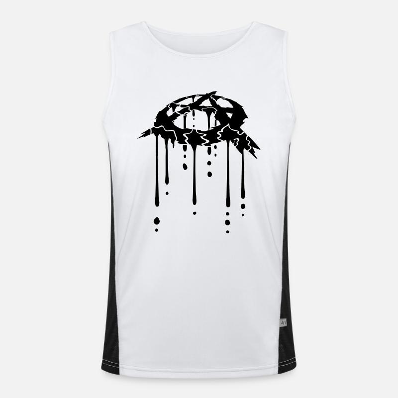 Anarchy blood drop icon Men's Functional Contrast Tank Top 