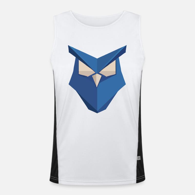 Blaue Eule Origami Kunst Funktionelles Kontrast-Tank Top für Männer 