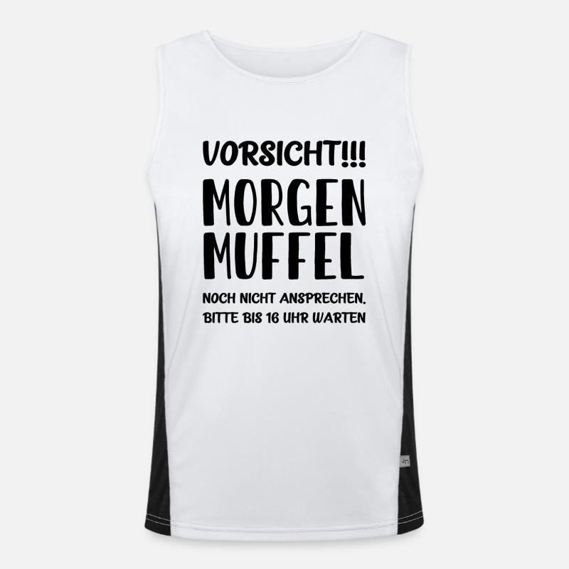 Morgenmuffel - Noch nicht ansprechen Bitte warten Funktionelles Kontrast-Tank Top für Männer 