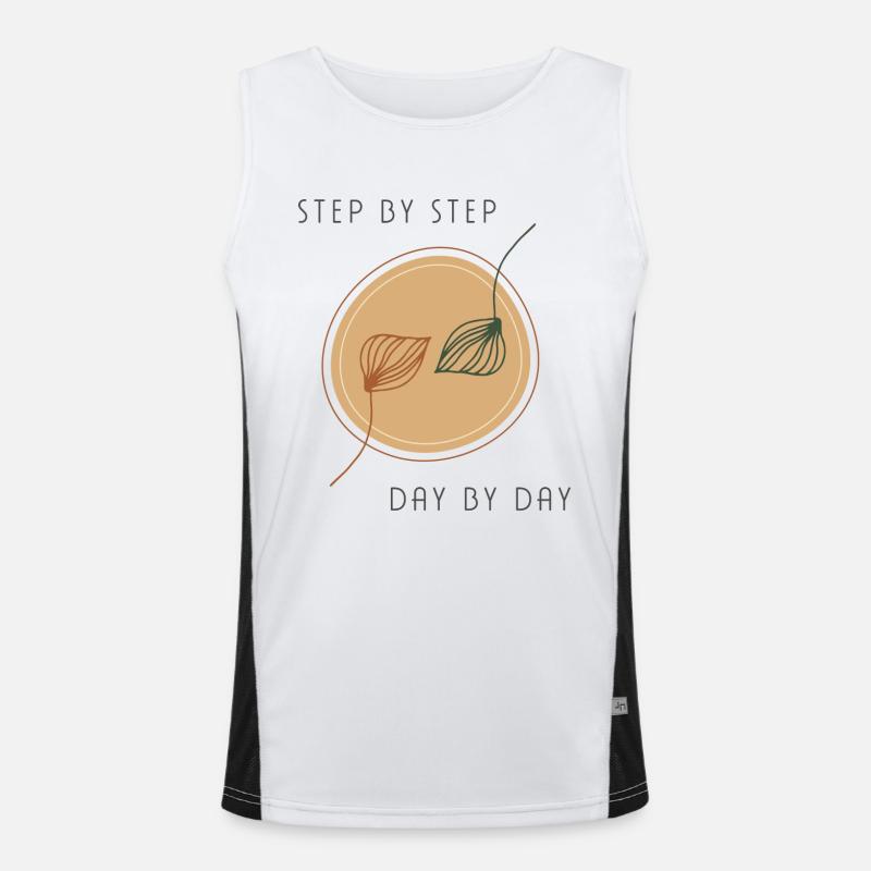 step by step day by day Men's Functional Contrast Tank Top 