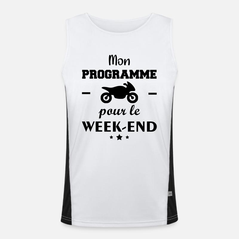 Mon programme pour le week-end, motard,Moto Débardeur respirant contrasté Homme 