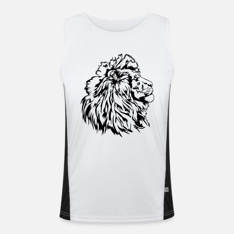 Lion Lion Head King Mane Wilsigns Men's Functional Contrast Tank Top 