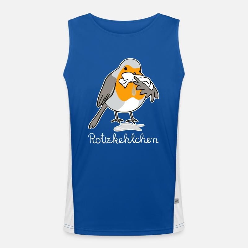 Rotzkehlchen hell Rotkehlchen hat Schnupfen Funktionelles Kontrast-Tank Top für Männer 