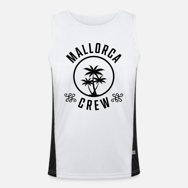 Mallorca Crew - Men's Functional Contrast Tank Top - white/black