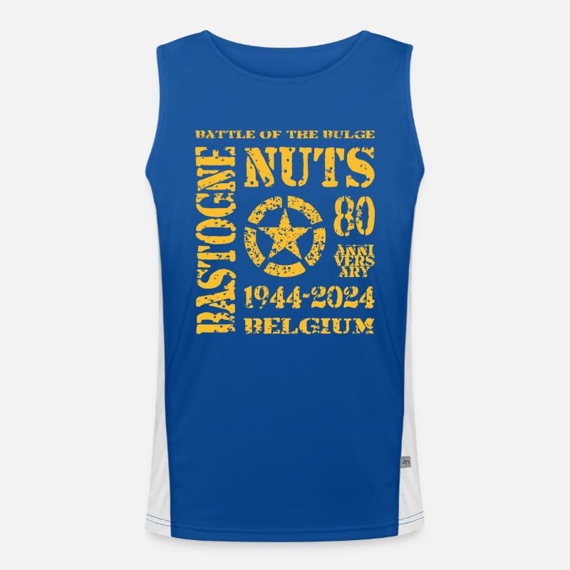 AVM Bastogne NUTS 80-jähriges Jubiläum 1944 2024 Yello Funktionelles Kontrast-Tank Top für Männer 