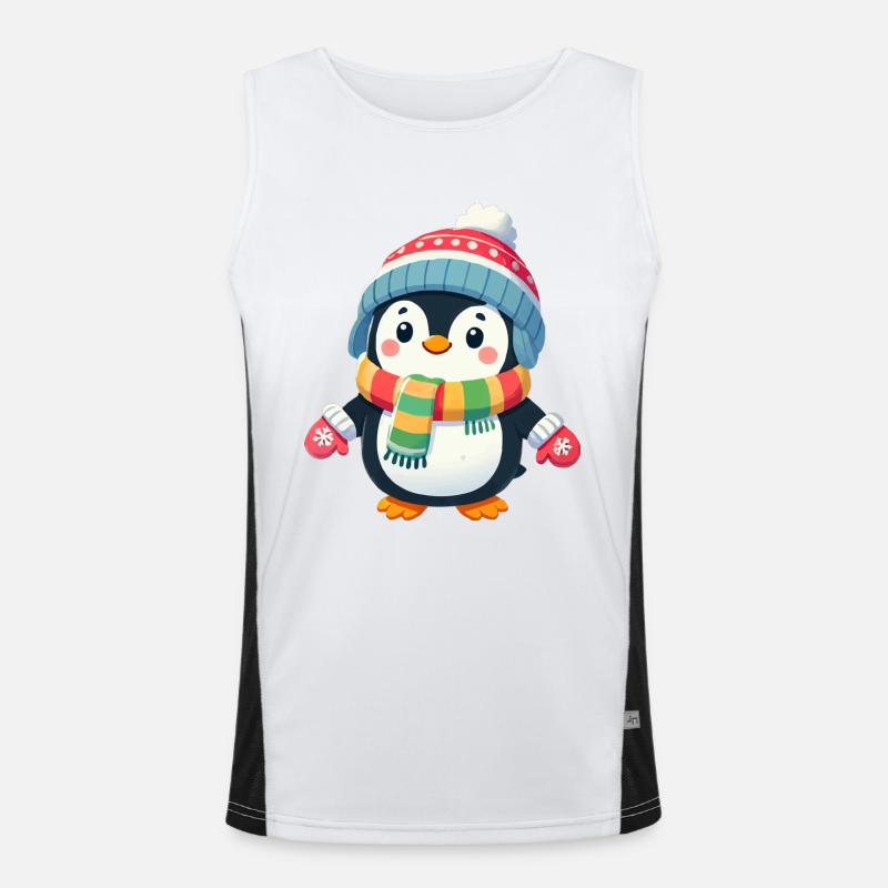 pinguin comic Funktionelles Kontrast-Tank Top für Männer 