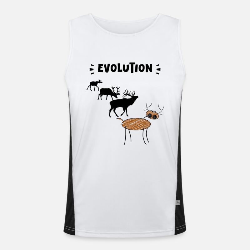 Die Evolution der Hirsche – Lustige Stadien der Evolution. Funktionelles Kontrast-Tank Top für Männer 