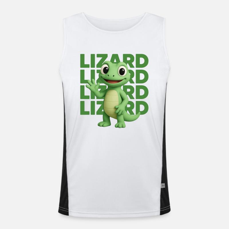 Cute Lizard Funny Cartoon Style Men's Functional Contrast Tank Top 