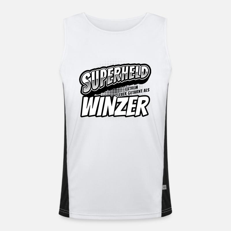 Superheld, clever getarnt als Winzer Funktionelles Kontrast-Tank Top für Männer 