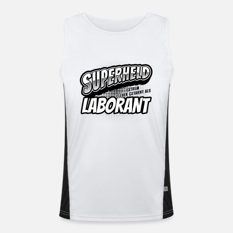 Superheld, clever getarnt als Laborant Funktionelles Kontrast-Tank Top für Männer 