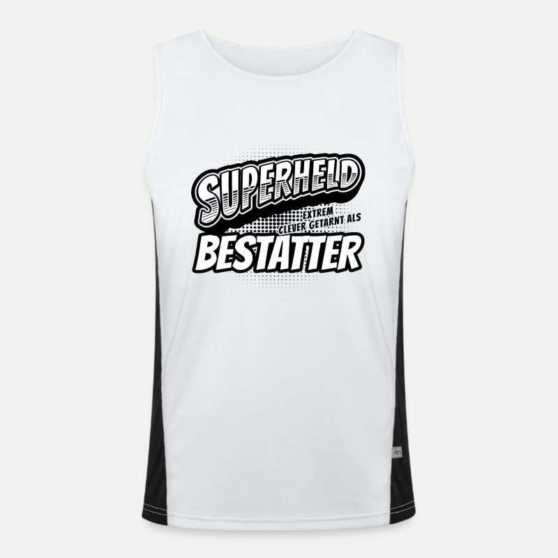 Superheld, clever getarnt als Bestatter Funktionelles Kontrast-Tank Top für Männer 