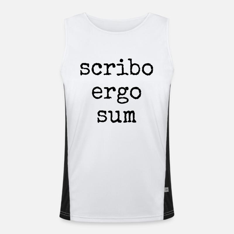 scribo ergo sum - ich schreibe also bin ich Funktionelles Kontrast-Tank Top für Männer 