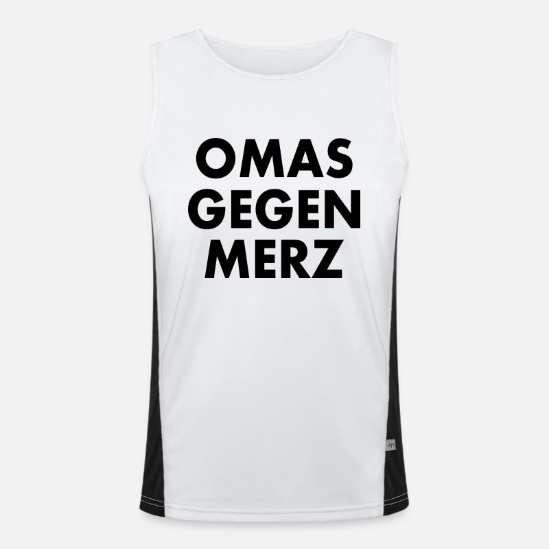 Omas gegen merz Funktionelles Kontrast-Tank Top für Männer 