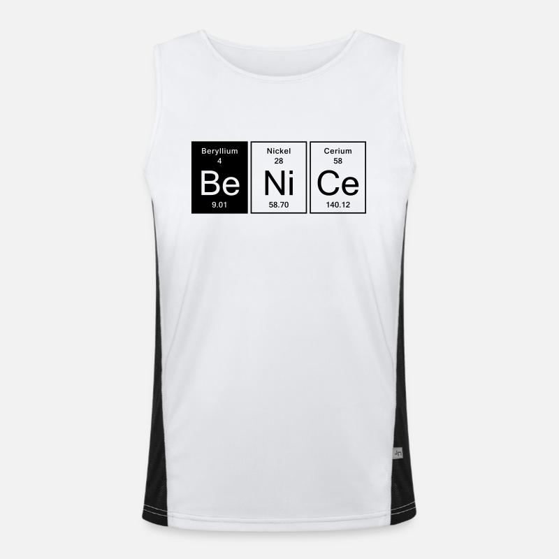 Nice - Be Nice - Men's Functional Contrast Tank Top  - white/black