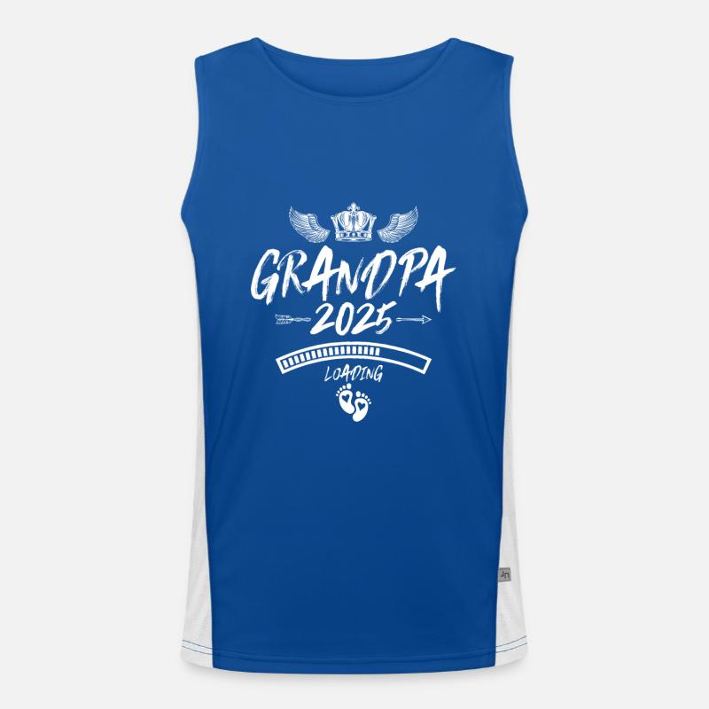 Opa 2025 Loading Grandpa Spruch Funktionelles Kontrast-Tank Top für Männer 
