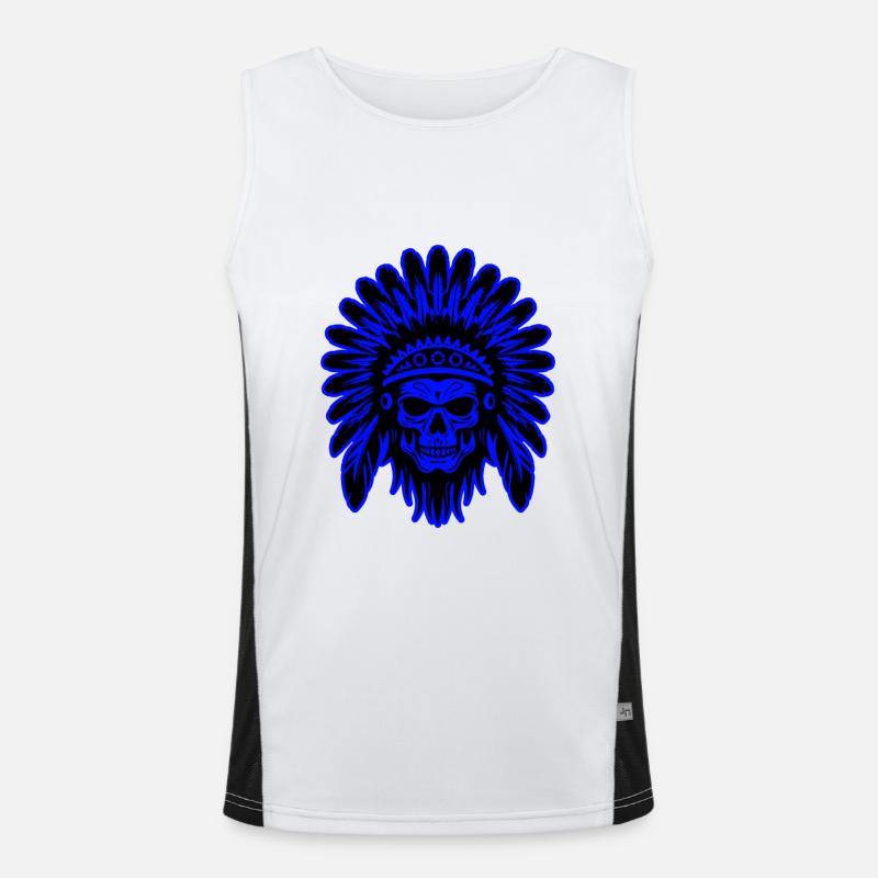 Apache Totenkopf Indianer Funktionelles Kontrast-Tank Top für Männer 