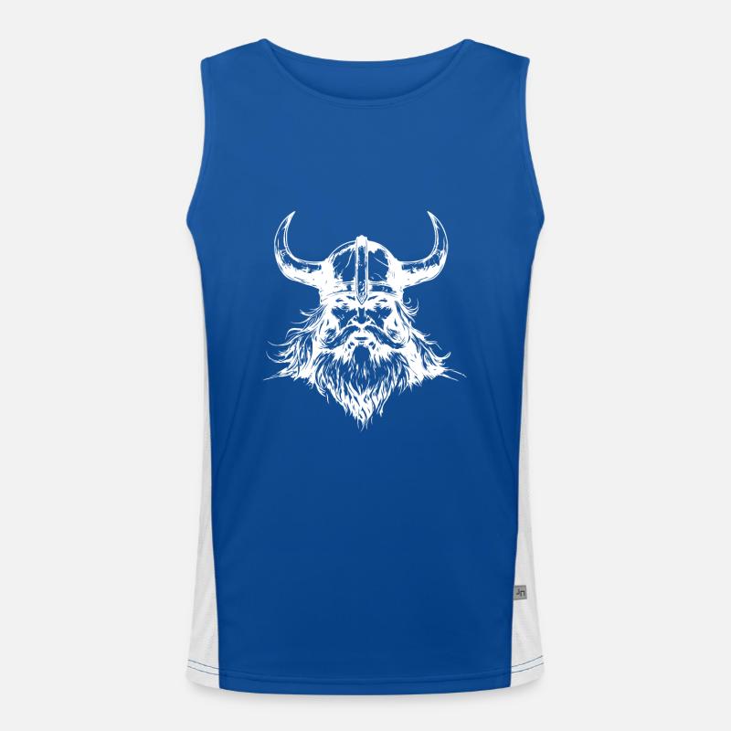 Wikinger Kopf Funktionelles Kontrast-Tank Top für Männer 