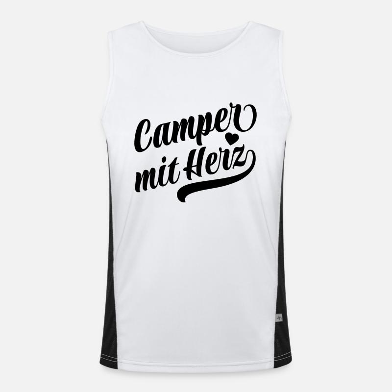 Camper mit Herz - Camping - Spruch Funktionelles Kontrast-Tank Top für Männer 