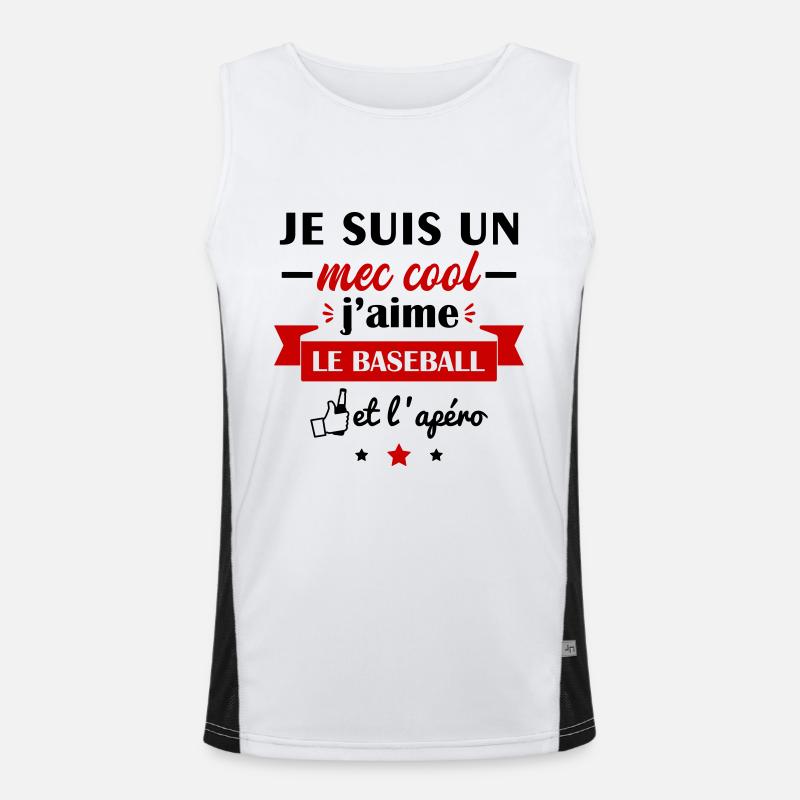 mec cool baseball, idée cadeau baseballeur Débardeur respirant contrasté Homme 