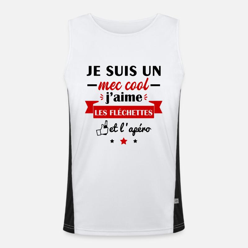 Mec cool fléchettes, idée cadeau fléchette Débardeur respirant contrasté Homme 
