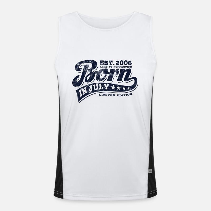 Born in July 2006 - Geburtstag - Geschenk Funktionelles Kontrast-Tank Top für Männer 