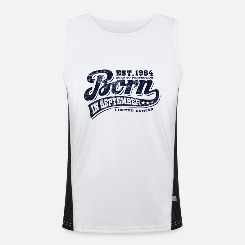 Born in September 1984 - Geburtstag - Geschenk Funktionelles Kontrast-Tank Top für Männer 