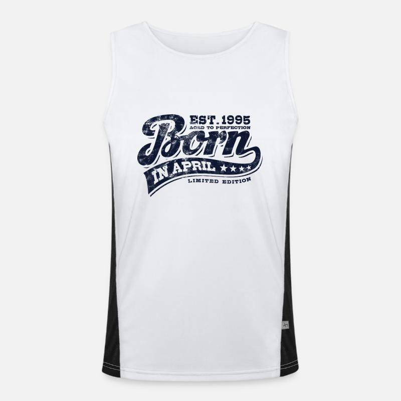 Born in April 1995 - Geburtstag - Geschenk Funktionelles Kontrast-Tank Top für Männer 