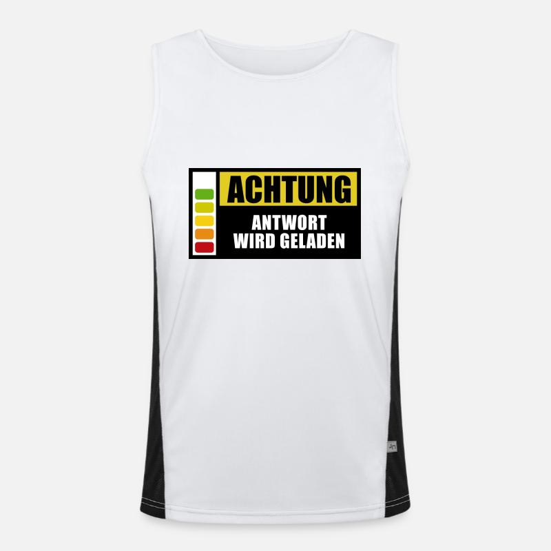 Achtung, Antwort wird geladen - Spruch Funktionelles Kontrast-Tank Top für Männer 