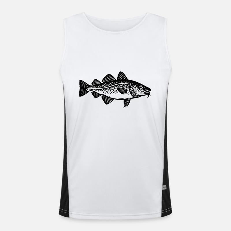 Target Fish Cod - Fish - Angler Gift Men's Functional Contrast Tank Top 