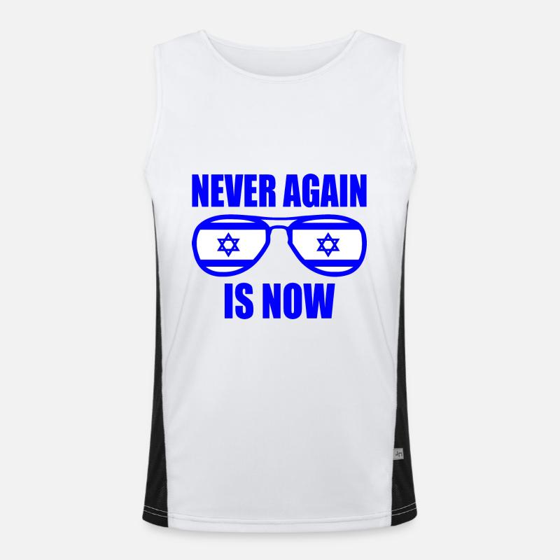 Never again is now Funktionelles Kontrast-Tank Top für Männer 
