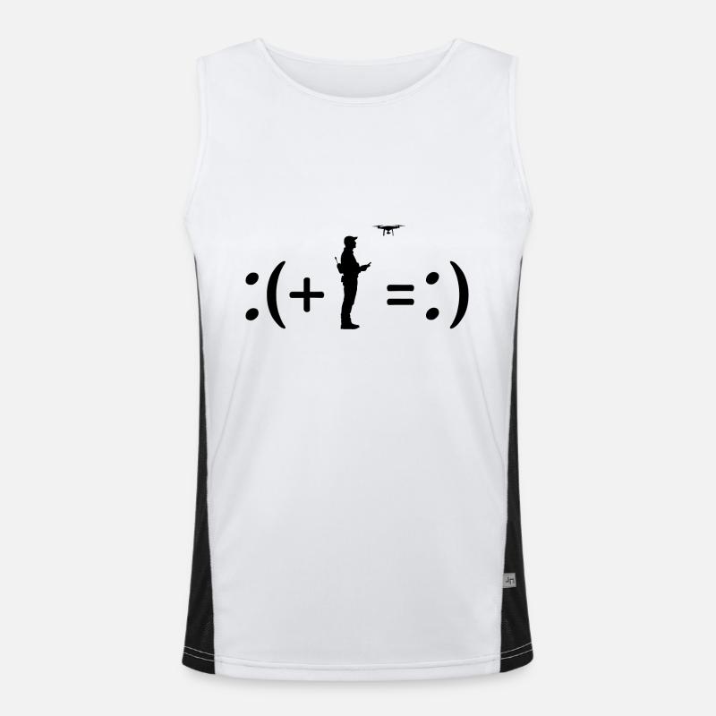 Flying Drones Makes Me Happy, HappinessFormula Men's Functional Contrast Tank Top 