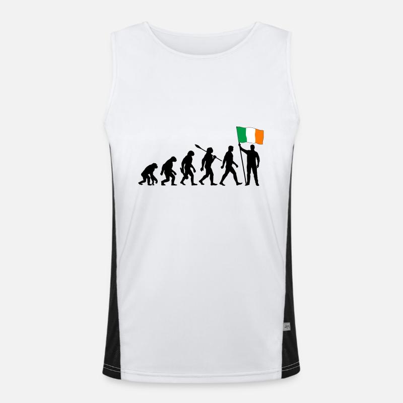 Irland - Evolution - Flagge - Nation Funktionelles Kontrast-Tank Top für Männer 
