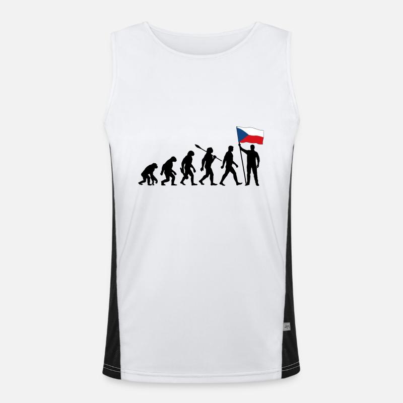 Tschechien - Evolution - Flagge - Nation Funktionelles Kontrast-Tank Top für Männer 