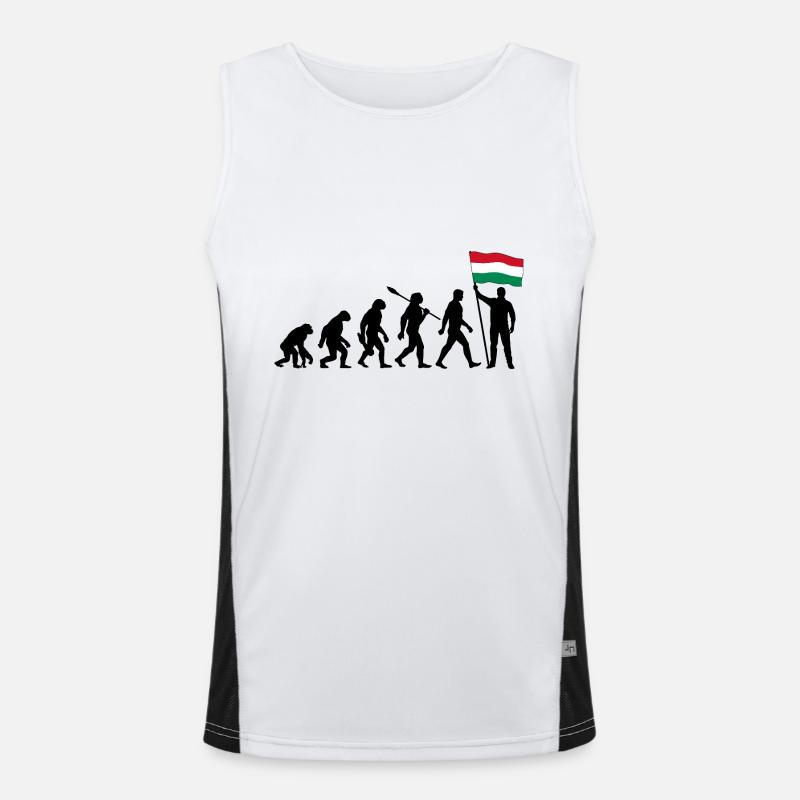 Ungarn - Evolution - Flagge - Nation Funktionelles Kontrast-Tank Top für Männer 