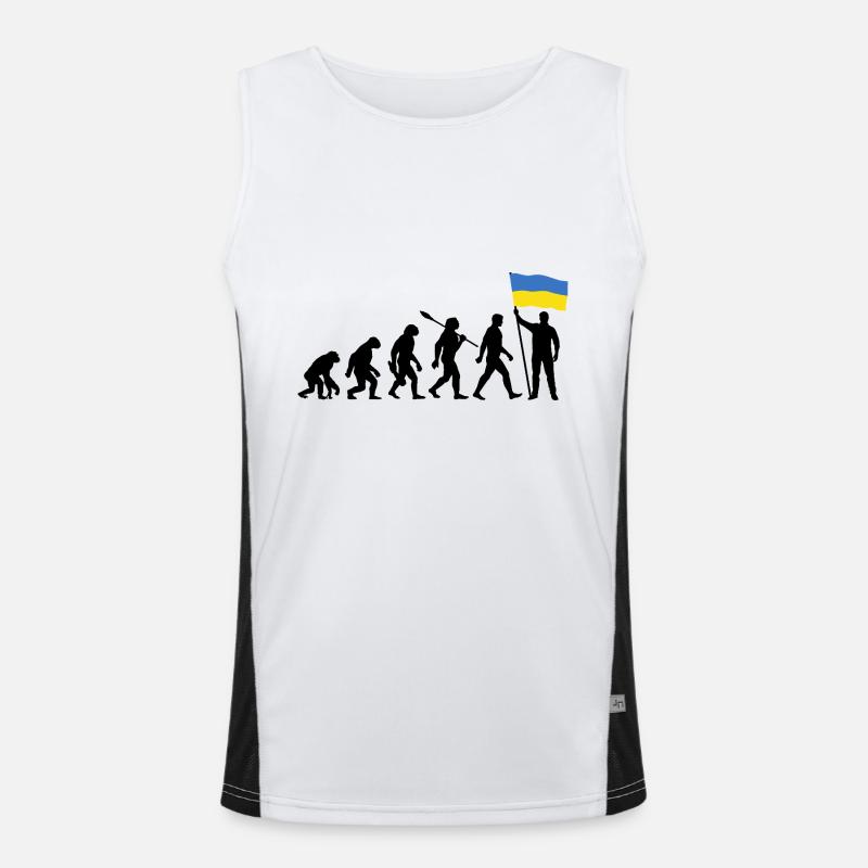 Ukraine - Evolution - Flagge - Nation Funktionelles Kontrast-Tank Top für Männer 