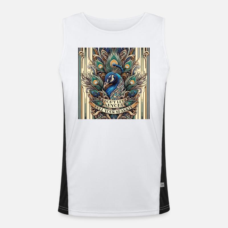 Pfau Art Deco Don't let anyone dull your sparkle Funktionelles Kontrast-Tank Top für Männer 
