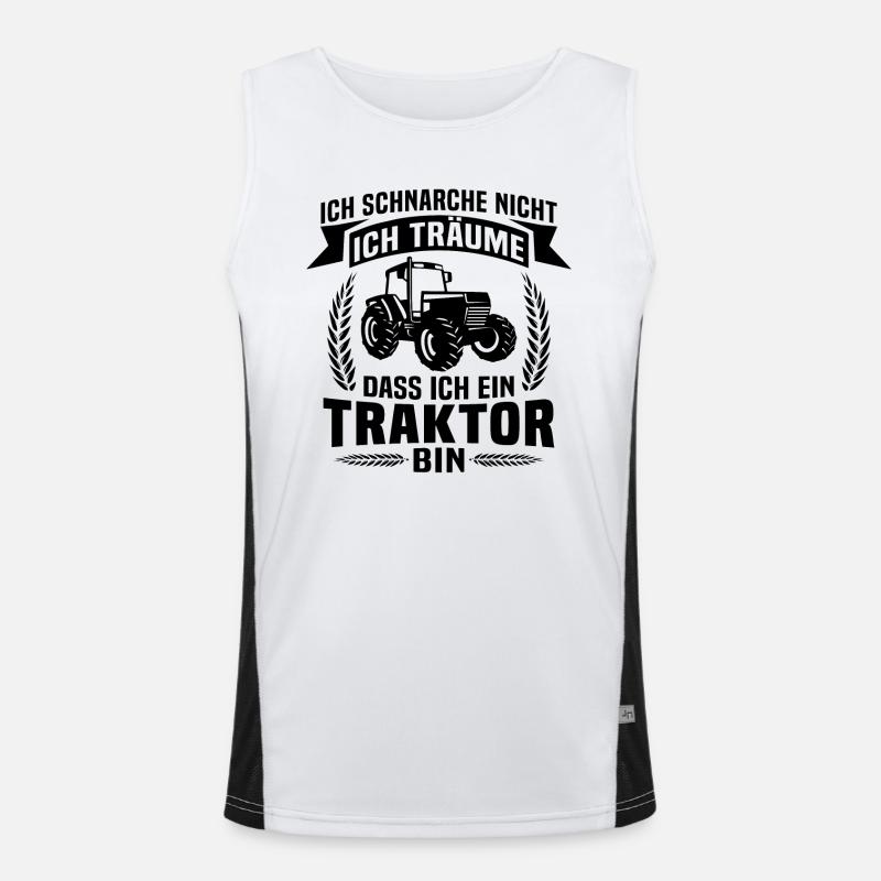 Ich Träume Dass Ich Ein Traktor Bin Funktionelles Kontrast-Tank Top für Männer 