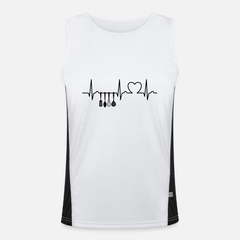 ECG Curve - Heart Curve - Kitchen - Kitchen Appliance Men's Functional Contrast Tank Top 