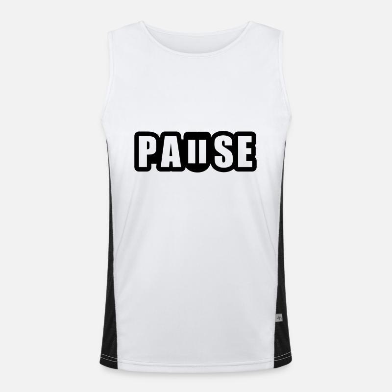Pause - break - pause button Men's Functional Contrast Tank Top 