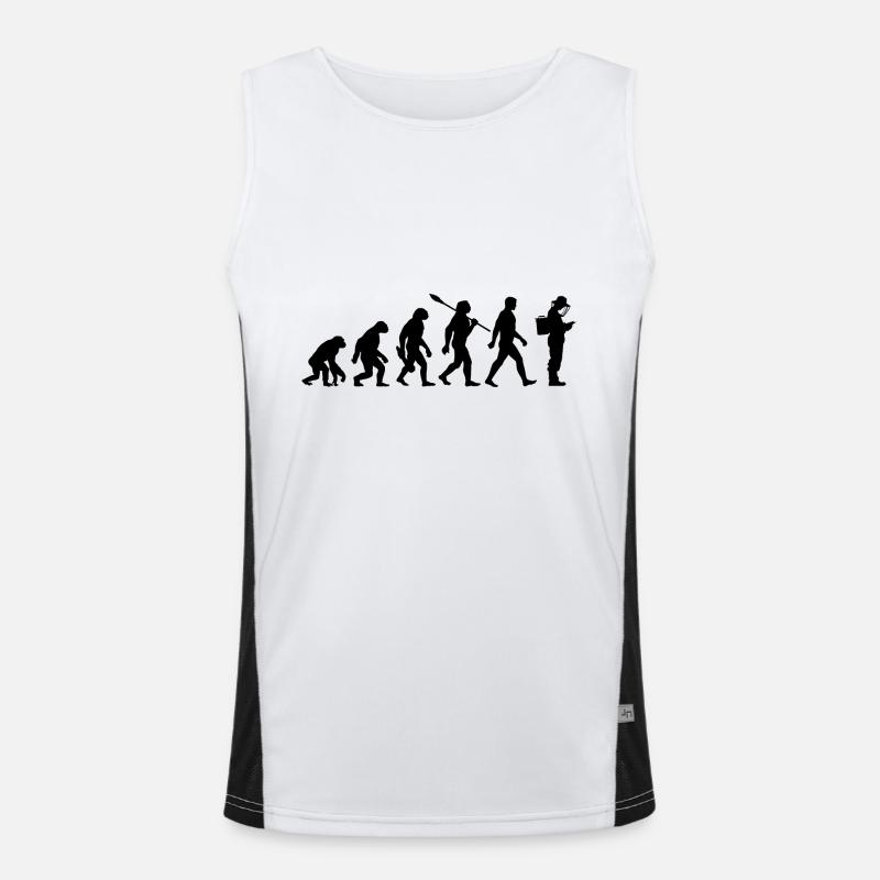 Evolution - Imker - Bienen - Bienenzucht Funktionelles Kontrast-Tank Top für Männer 