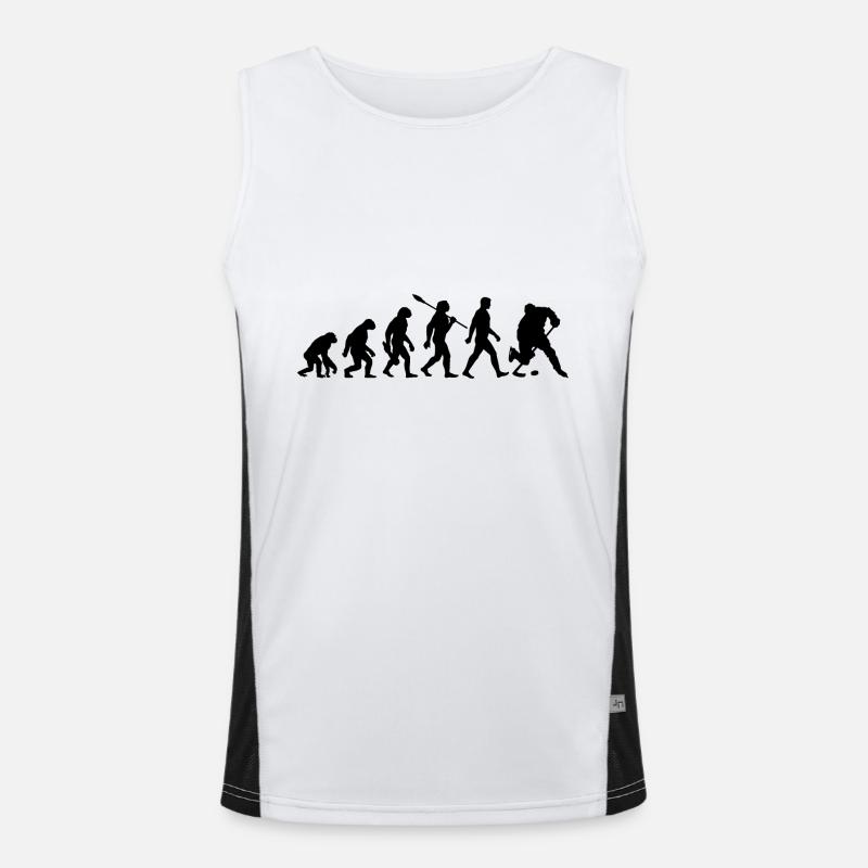 Evolution - Eishockey - Puck - Wintersport Funktionelles Kontrast-Tank Top für Männer 