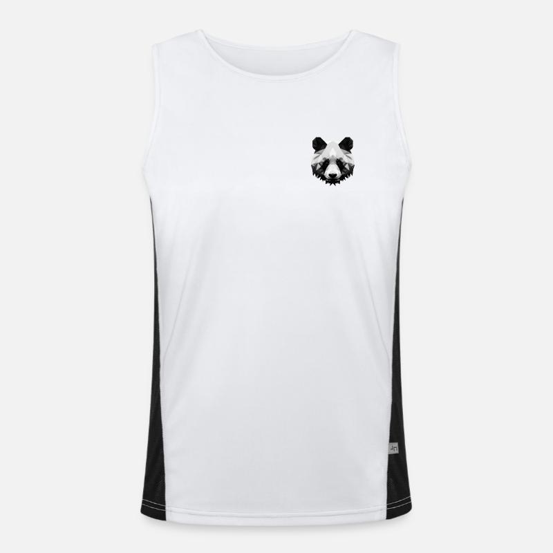 Minimalist Polygon Panda - Men's Functional Contrast Tank Top - white/black